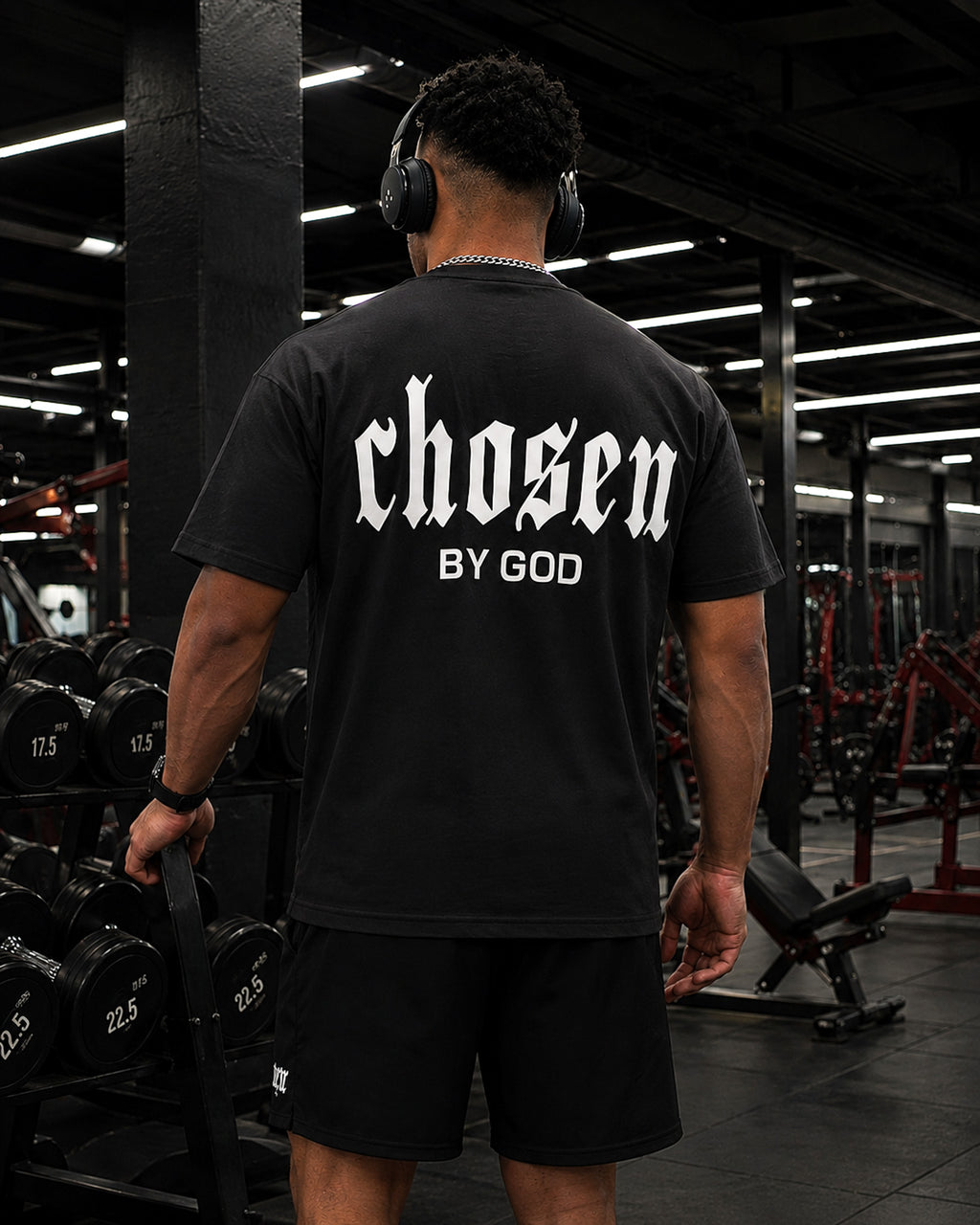 Camiseta Cristiana Premium "Chosen By God" Negra | REGNUM